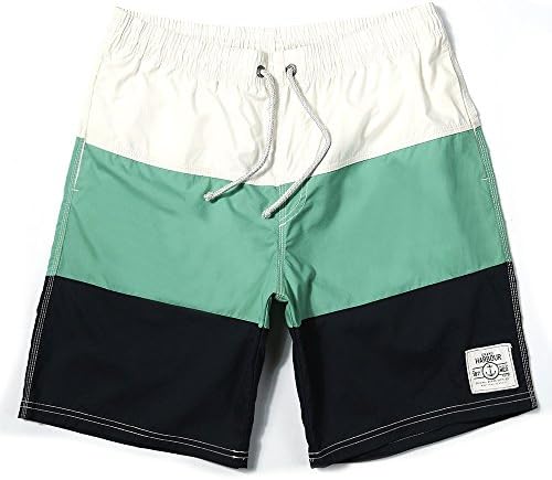 Gailang Summer Mens Stitching Breathable Swimming Trunks Beach Surf Shorts Green 4XL