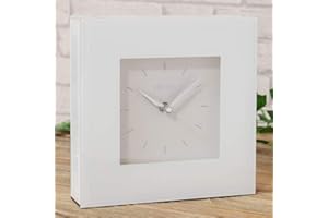 Hestia� White Glass Square Mantel Clock
