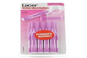 LACER - Cepillo Interdental Recto Ultrafino 10 Unidade, Mango Bimaterial y Antideslizante, Cuello Flexible, Máxima Eficacia, Filamentos Tynex, Previene y Elimina la Placa Bacteriana