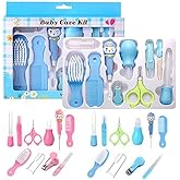 MUMMAMIA 10 Pieces Baby Toddlers Manicure Grooming kit with Nail, Hair, Ear Grooming Tools (Pink)