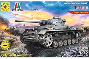 AEVVV Pz.Kpfw.III Ausf.J KwK 39L/60 Char allemand Maquette militaire Échelle 1:72 Réservoir Panzer 3 WW2 Notice de montage en russe