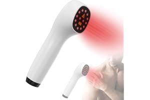 Jitesy Dispositivo de terapia de luz roja, analgésico portátil para luz infrarroja, dispositivo láser frío equipado con gafas con sondas de 650 nm 808 nm para dolores musculares rodillas traseras