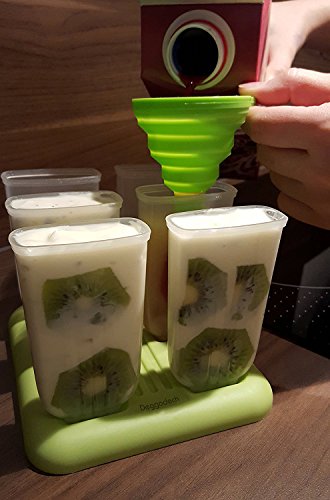 deggod 6 PCS Ice Lolly Makers Cream Set, DIY Frozen Ice Cream Formen für Kinder und Erwachsene mit Loading Trichter & Schwamm Topfbürste - 5