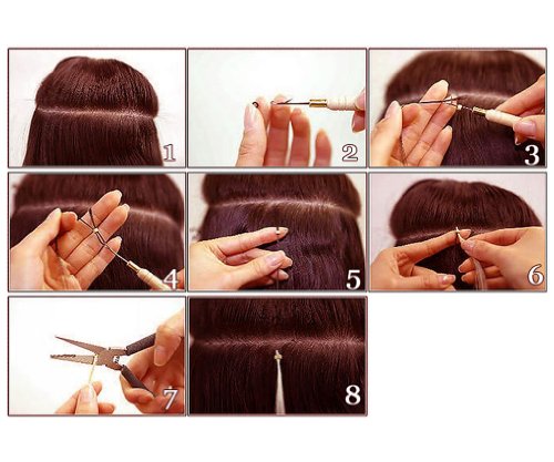 4 in 1 Salon Microring-Set für Haarverlängerung Echthaar Strähnchen Werkzeugsatz - 6