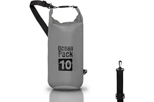 CABLE TECHNOLOGIES Worek wodoszczelny Wodoszczelna torba 5/10/20 l, Dry Bag Morze, Wodoodporny pokrowiec pasek na ramię, do SUP, kajakarstwa, pływania kajakiem, na wycieczkę łodzią łódź, wędkowanie, rafting, kemping (Szary, 10l)