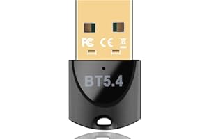 XIEANDKONG Dongle Bluetooth 5.4, Adaptateur Bluetooth Cle Bluetooth pour PC (EDR & BLE) Supporte Casque, Souris, Manette, Clavier, Imprimantes, PC, Smartphone, Tablette avec Windows 11/10/8.1/7 (Black-5.43)