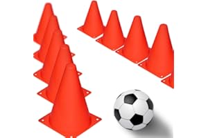 Novelty Place Kunststoff-Kegeln Trainingskegel Verkehrskegel Markierungskegel für Fußball, Schule, Kindergeburtstag, Drinnen & Draußen 12 Stück