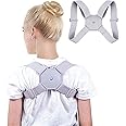 Smart Posture Corrector for Adults and Kids, Sensor Posture Corrector, Intelligent Posture Reminder, Vibrate to Improve Posture, Slouch Humpback Brace for Women and Men, Comfortable Breathable (Grey)