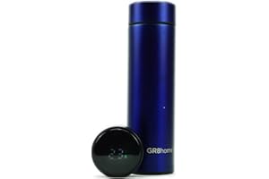 GR8 HOME LED Display Smart Water Bottle Vacuum Insulated Flask 500ml Stainless Steel Thermal Cup with Digital Temperature Display (Dark Blue)