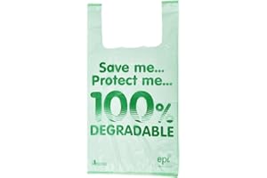 BAG MARKET LIMITED Bag Market | 100 x Large Heavy Duty 100% Degradable Carrier Bags - 11" x 17" x 21" | Shopping/Supermarket/Eco