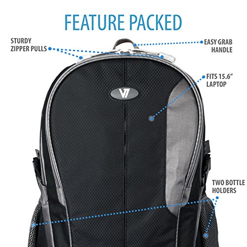 V7 CBEX1A-BLK-1E Odyssey Allround Notebook Rucksack bis 39,6 cm (15,6 Zoll) grau/schwarz - 3
