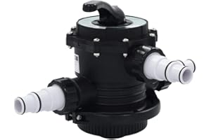 Festnight Mehrwegeventil für Sandfilter ABS 1,5" 6-Wege Ventil Wegeventil Rückspülventil Sandfilter Poolfilter Pool Schwimmbecken