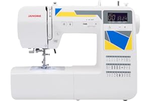 Janome MOD-30 Computerisierte Nähmaschine mit 30 eingebauten Stichen, 3 Ein-Schritt-Knopflöchern, Drop-Feed und Zubehör