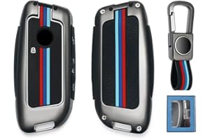 YAMLTEN BMW Schlüsselhülle (1 Stück),BMW Autoschlüssel Hülle für X7 X1 U11 iX ix1 Tourer U06 X6 XM 7er G07 I7 2023, 4 Tasten ZinkLegierung mit Schlüsselanhänger-Schwarz…