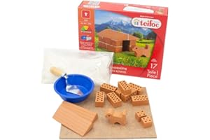 TEIFOC GERMANY Teifoc - 1002 - Kit de construction en pierre - Niche pour chien à partir de 6 ans - Kit de construction pour mur - Avec chiot en argile