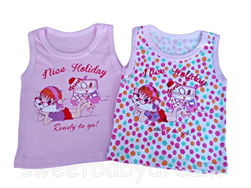 Baby Unisex Summer Sleeveless Tops -2 pack 100% Cotton 9-12months.