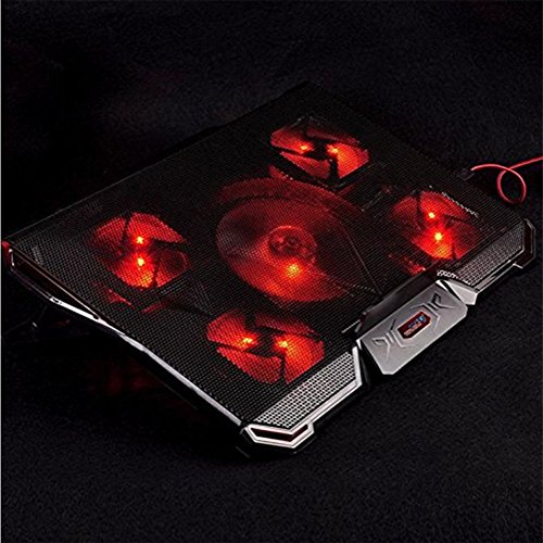 DDSS Notebook Cooling Pad, 12 „-17“ Laptop-Gaming-Cooling Pad, leise Lüfter 5, LED-Lampe, und zwei USB 2.0-Anschlüsse, verstellbare Halterung - 9