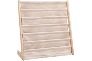 JARAGAR Childrens Bookcase, Small Bookcase Wooden Multi-layer Movable Storage Rack Kindergarten Book Case for Picture Book, Kids Room, Bedroom, Magazines