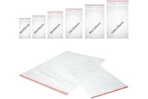 DIY-24H 600x Druckverschlussbeutel Set mit 6 Größen jeweils 100 Stück | Gleitverschlussbeutel 45 mµ | Zip Lock Bags | Schnellverschluß Tüten | Zip Verschlussbeutel | Polybeutel Beutel
