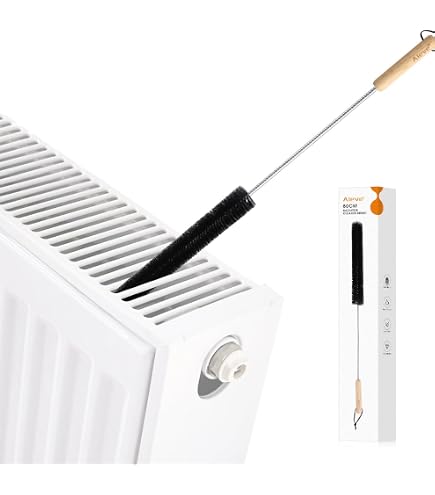 Brosse De Nettoyage Pour Radiateur 125cm - Microfibre Lavable Avec Clé De Purge - Nettoyage Facile
