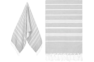 Eucomir Türkischer Strandtuch,Hamamtuch Strandtuch180x90CM für Erwachsene und Kind,Strandtuch Groß,Strandhandtuch,Schnell Trockenes Handtuch,für Strand/Schwimmen/Yoga/Reisen,Hellgrau