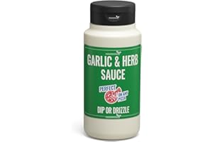 Novaease Garlic & Herb Sauce Dip or Drizzle 1L, Creamy Saucy Delicious Garlic Herb Sauce for Pizza, Kebab, Burgers, Fries, Salad, Sandwiches