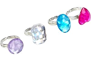 Simba 105560071 – Steffi Love Girls Anneaux diamant 2 rangés, il n'y a qu'un seul article, bagues scintillantes de différentes couleurs et formes, 4 pièces, à partir de 5 ans