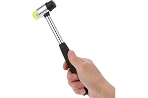 Thinp Gummihammer,Ø 20 mm Doppelkopf Gummihammer Klein,Mini Gummihammer mit Rutschfestem Griff,Doppelkopfhammer Klein,Doppelseitiger Schonhammer,für Leder Schmuck Handwerk Heiminstallationswerkzeuge