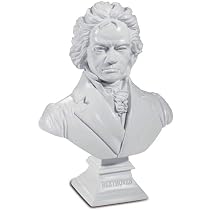 Isideco Kleine Büste – Johann Sebastian Bach, Weiß, Polyresin, 12,5x9x4,5 Cm, Für Musiker & Klassik-Fans Als Deko