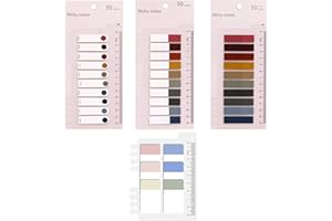 Amerson Index Tabs with Ruler, 4 Pack 660 Pieces Sticky Tab, Note Page Marker, Writable Repositionable File Flags Morandi Colored Pages Markers Book Labels for Reading Tab, Notes,Files (Colorful B)