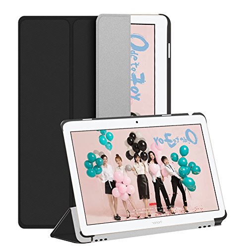 Huawei MediaPad M3 Lite 10" Hülle, TopACE® Hochwertigem PU-Leder Hülle / Cover / Smart Case Mit Ständer/ Schutzhülle Ständer Für Huawei MediaPad M3 Lite 10" (Schwarz)