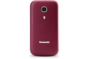 Panasonic KX-TU400EXR - Teléfono Móvil Para Personas Mayores (Botón SOS, Pantalla color TFT 2.4", 450HRS en Reposo, 4HRS de Conversación, Linterna, Cámara, Bluetooth), color Burdeos