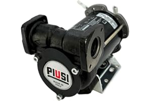 PIUSI Pompa Semplice per Travaso Gasolio Autoadescante a Palette a 12V, Portata 50 litri/minuto con Connessioni in linea Attacco Flangiato | BP3000 INLINE F00357000