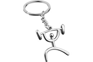 Sportigo® Halterofilia con Haltera Llaveros en de Color Plata/Deportista Regalo