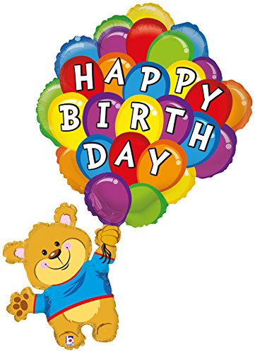 Betallic F85820P - Folienballon Ballonbär Happy Birthday, bunt