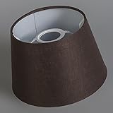QAZQA Leinen Lampenschirm 20cm rund DS E27 leinen braun , Rund konisch Schirm Pendelleuchte, Schirm Stehleuchte, - 4