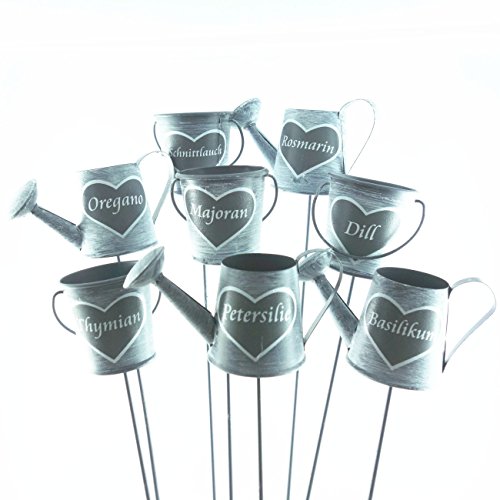 Metall Kräuterschilder mit 8 verschiedenen Gewürznamen. 8 Stück - 3