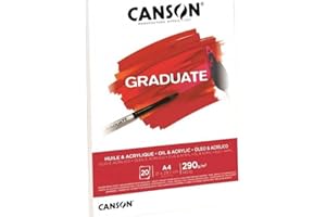 CANSON Graduate - C400110379 Öl- und Acrylpapier Block, DIN A5, 20 Blatt, 290 g/m²