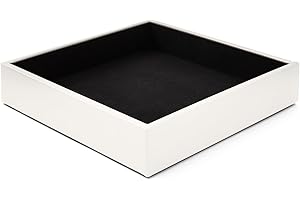 Eglooh - Minerva - Svuotatasche Design Moderno in Cuoio Bianco - Organizer da Scrivania, Vassoio Portaoggetti per Chiavi, Monete, Gioielli - cm 16,5 x 16,5 - Made in Italy