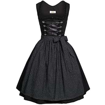 BEST-PRICE Midi Dirndl Amelie in schwarz von Almsach