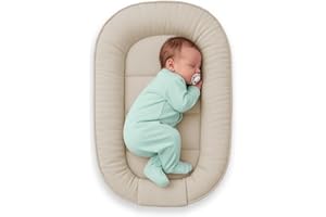 NATILU Babynest 60×90 cm Velvet, verstellbar, tragbar – Babynest für Neugeborene und Säuglinge (BEIGE)