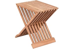‎MR. DEKO MR. DEKO® Beistelltisch Fishbone Teakholz | Tisch faltbar - Gartentisch Teak 40x32x50 cm (BxTxH) | Outdoormöbel - Teakholz - für Balkon, Terrasse, Wintergarten, Garten