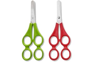 OUDQFCJ 2 pcsTherapeutenschere,Kinder-Lernschere,Therapeutenschere mit Doppelgriff,Mutter-Kind- Schere mit Doppelgriff,Kinder Bastelschere Schule,Helferschere,für Eltern-Kind-Schüler