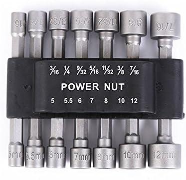 Flying Light 14pc Power Nut Driver Drill Bit Set Metric Socket Wrench Screw 1/4" Hex