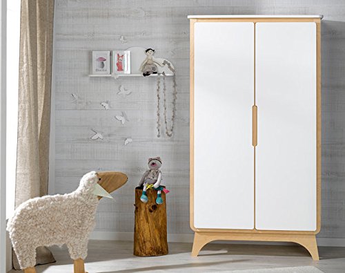 Pepper Wardrobe - White/Birch