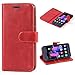 Price comparison product image Honor 9 Case,Mulbess Leather Case, Flip Folio Book Case, Money Pouch Wallet Cover with Kick Stand for Huawei Honor 9,Wine Red