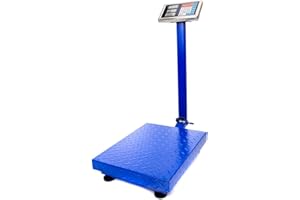 LYSTRO 300KG Heavy Duty Folding Digital Platform Postal Parcel Scales, Commercial LCD Display Electronic Computing Floor Platform Scale Industrial Scales Postal Shop Weight 300kg/661lb (Blue)