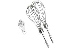 Daaxing Accesorios de batidor de mano, accesorios de batidor de acero inoxidable, batidor de mano de cocina de repuesto para Kenwood (12 varillas de alambre*2)