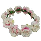 Coronas de corona florales - están hechas de flores artificiales y hojas de diferentes colores y tamaño con vinos. El diseño es simple, dulce, romántico y elegante, lo que hace que lo lleve más encantador y llamativo.