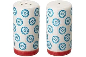 Bloomingville Juego de Salero y Pimentero Emma - pequeños ø 3,5 H 7 cm, azul, Cerámica